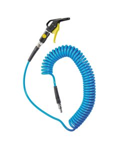 Prevost 1/4" ID x 20' Coil hose with 1/4" prevoS1 ARO 210 safety coupling, OSHA blow gun and 1/4"  plug