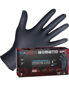 SAS66484 image(0) - SAS Safety Raven Patriot Powder-Free Exam Grade Nitrile Disposable Gloves - 7 Mil - 100PK - X-Large
