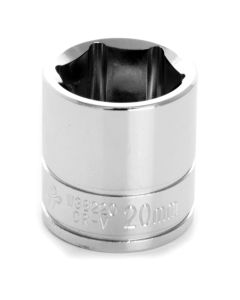 WLMW38220 image(0) - Wilmar Corp. / Performance Tool 3/8'' Dr 6pt Std. Socket 20mm
