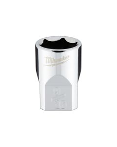 MLW45-34-9065 image(1) - Milwaukee Tool 3/8" Drive 9/16" SAE 6-Point Socket with FOUR FLAT Sides, Vanadium Steel, Chrome