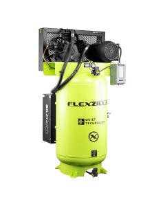 Legacy Manufacturing Flexzilla&reg; Air Compressor with Silencer&trade;, Stationary, Splash Lubricated, 5 HP, 80 Gallon, 230 Volt, 1-Phase, 2-Stage, Vertical, ZillaGreen&trade;
