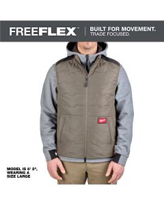 MLWM350N-XL image(0) - Milwaukee Tool FREEFLEX Lightweight Insulated Vest Brown XL