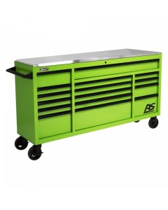HOMLG04072164 image(0) - Homak Manufacturing 72 Inch RS Pro Roller Cabinet Stainless Steel Top - Monster Green