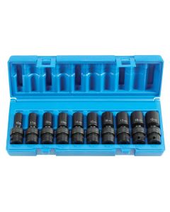 GRE1210UMSD image(0) - 3/8" Dr. 10 Pc. Semi Deep Metric Universal Set