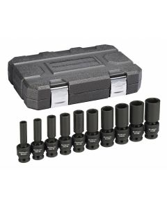 KDT84943N image(0) - GearWrench 10 Piece 1/2 Inch Drive 6 Point Deep Universal Impact SAE Socket Set