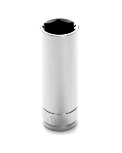 WLMW32419 image(0) - Wilmar Corp. / Performance Tool 1/2" Dr 6pt Deep Socket 19mm