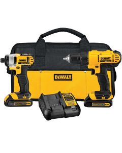 DWTDCK240C2 image(0) - DeWalt 20V MAX* Lithium Ion Drill Driver/Impact Driver Combo Kit(1.3 Ah)