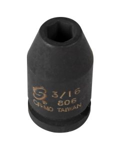 SUN806 image(1) - SUNEX SOC 3/16 1/4D IMP 6PT BLK