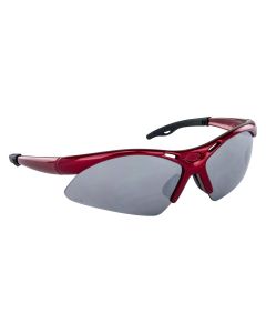 SAS Safety Diamondback Safe Glasses w/ Red Frame and Smoke Mirror Lens