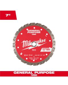 MLW49-93-9107 image(0) - Milwaukee Tool 7 inch DIAMOND MAX Turbo General Purpose Diamond Blade