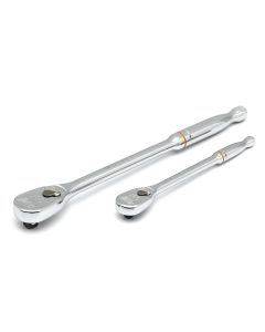 KDT81268T image(1) - GearWrench 2 Piece 1/4 Inch & 3/8 Inch Drive 90-Tooth Long Handle Teardrop Ratchet Set