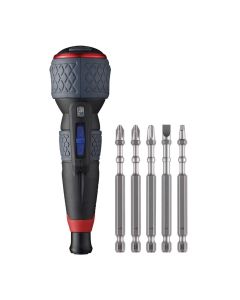 VES220USBP5U image(0) - Vessel Tools BALL GRIP Rechargeable Screwdriver 3 adjustable speed with 5PC. Bit Set