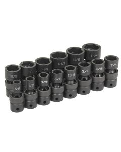 GRE1314U image(0) - Grey Pneumatic 1/2" Drive 14 Piece Standard Length Fract. Universal Set
