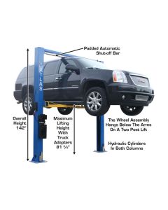 ATEATTD-9OHSC-SS image(1) - Atlas Automotive Equipment 9OHSC 9,000 lb Overhead 2-Post Lift (WILL CALL)