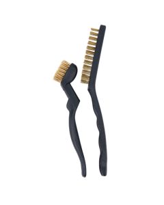 WLMW4951 image(2) - Wilmar Corp. / Performance Tool 2pc Brass Detailing Brush Set