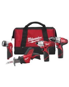 MLW2498-23 image(0) - Milwaukee Tool M12 Cordless LITHIUM-ION 3-Tool Combo Kit