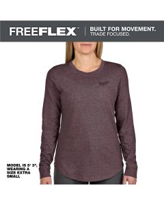 MLWF552P-L image(1) - Milwaukee Tool Womens FREEFLEX Hybrid Tee - Long Sleeve Purple L