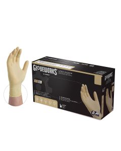 AMXILHD48100-CS image(0) - Gloveworks XL HD P/F Textured Latex Gloves (Case of 10 Boxes, 100 Gloves/Box)