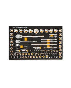 KDT86529 image(0) - 83 Pc. 1/4", 3/8", 1/2" 90-Tooth SAE/Metric Mechanics Tool Set with EVA Foam Tray
