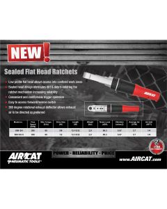 ACA809-SH-5 image(0) - AirCat 1/2" Drive Sealed Flat Head Ratchet