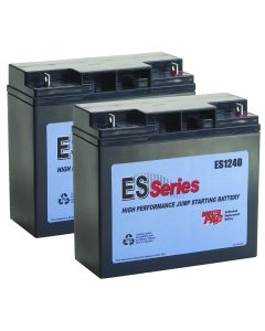 Clore Automotive Booster PAC ES1240 ES Series Replacement Battery for ES6000/ES8000/ES1224 (2 Batteries)