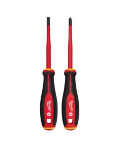 MLW48-22-2207 image(0) - Milwaukee Tool 2pc 1000V Insulated Slim Tip Screwdriver Set