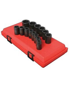 SUN2652 image(0) - SUNEX SOCKET SET IMPACT 1/2IN. DRIVE 14 PC STD METRIC