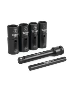 TIT21126 image(2) - Titan 6 pc. 1/2 in. Drive Half-Size Flip Socket Set