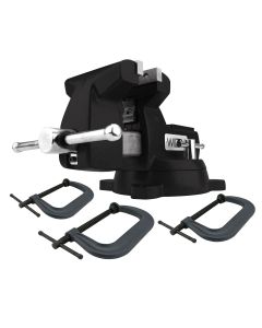 WIL21500K image(0) - Wilton Holding Strong Kit with Black 746 Mechanics Vise and 3-Piece 402/404/406 C-Clamp Set