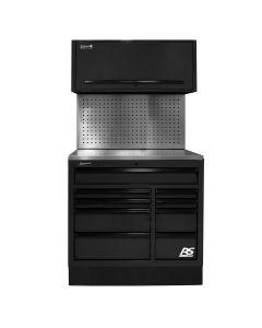 HOMBKCTS41002 image(0) - Homak Manufacturing 41 in. Centralized Tool Storage(CTS) Set includes Roller Cabinet,Canopy,Support Beams,Base Guard, Stainless Steel Top, Leg Levelers, and Tool Board Back Splash