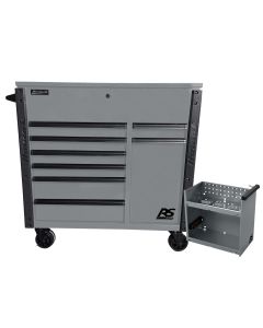 HOMGR06044080 image(0) - 44" 8-Drawer Service Cart w/power Tool Holder Drawer-Gray