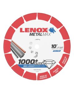 LEX1972926 image(0) - Lenox Tools LENOX Metal Max  DIAM CUTOFF WHEEL CH 10" X 5/8"
