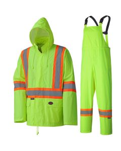 Pioneer Lightweight Hi-Vis Safety Rainsuit  - Color:  Hi-Viz Yellow/Green  - Size: L