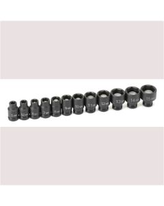 GRE9712MG image(0) - Grey Pneumatic 1/4" Drive 12 Piece Metric Magnetic Impact Socket Set