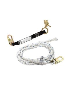 PeakWorks Standard Vertical Lifeline, 5/8" Rope - 50 FT - Snap Hook and Back Splice / Rope Grab