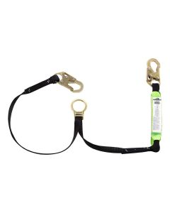 PeakWorks Shock Absorbing Lanyards - Tear Pack 1&rdquo; Webbing -  Single Leg - Weight Capacity 130 to 310 Lbs - 6'
