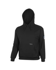 OBRZFC107-M image(1) - OBERON Hoodie - 100% FR/Arc-Rated Heavyweight 12 oz Cotton Fleece - Pullover - Black - Size: M