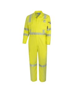 OBRZFE106-M image(1) - OBERON Coveralls - Hi-Vis FR/Arc-Rated 7.5 oz 88/12 - Hi-Vis Yellow - Size: M