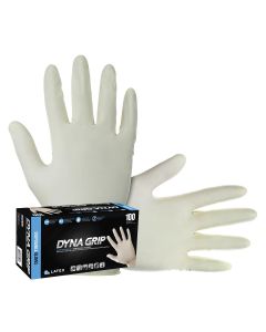 SAS Safety 100-pk of Dyna Grip PF Latex Disp. Gloves, S
