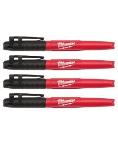 MLW48-22-3104 image(0) - Milwaukee Tool 4PK INKZALL™ Black Fine Point Marker