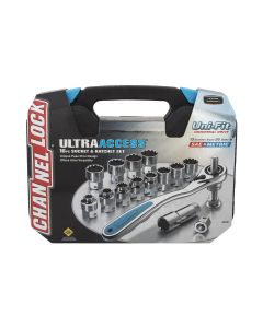 CHA39100 image(0) - Channellock 16-PC PASS-THRU SOCKET RATCHET