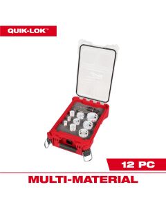MLW49-22-4702 image(0) - Milwaukee Tool 12 Piece QUIK LOK HOLE DOZER Bi-Metal Kit with PACKOUT Compact Organizer