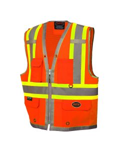 SRWV1010250U-XL image(0) - Pioneer 300D Oxford with Mesh Back Surveyor Vest  - Color:  Hi-Vis Orange  - Size: XL