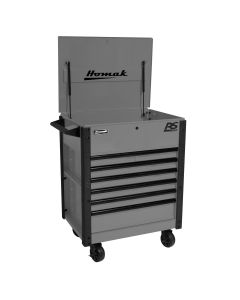 Homak Manufacturing 35 in. Pro Series 7-Drawer Service Cart, Grey