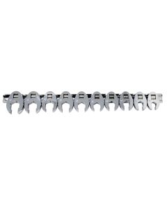 KTI27300 image(0) - K Tool International Crowfoot Flare Nut Set Metric 10 Piece 3/8 Inch Drive