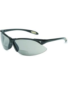Uvex Reader/Magnifier Safety Glasses, Black Frame, +2.5 Diopter TSR Gray Lens with Anti-Scratch Hardcoat - A962