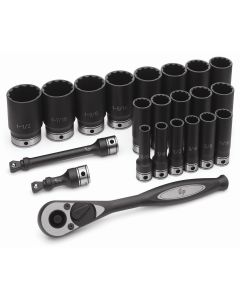 GRE82222D image(1) - Grey Pneumatic 1/2" Drive 22 Piece Fractional Deep Duo-Socket Set - 12 Point