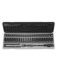 GRE89653CRD image(0) - Grey Pneumatic 1/4" Drive 53 Piece Fractional & Metric Duo-Socket Set - 6 Point