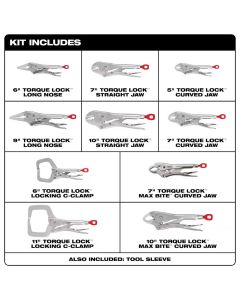 MLW48-22-3690 image(1) - Milwaukee Tool 10 Pc. Torque Lock Locking Pliers Kit