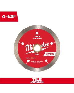 MLW49-93-9204 image(0) - Milwaukee Tool 4 1/2 inch DIAMOND MAX Continuous Tile Diamond Blade